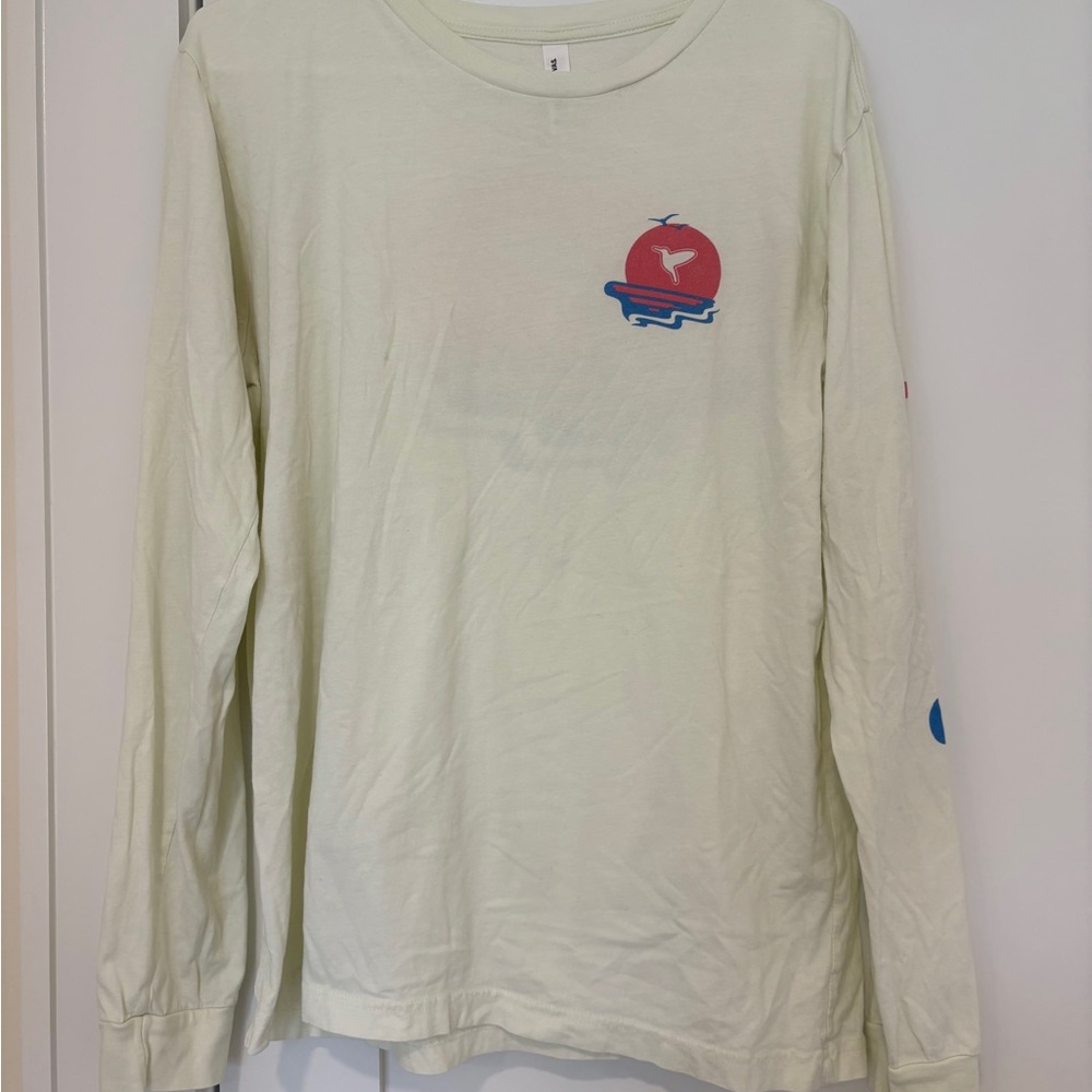 Birddogs Cream Long Sleeve Tee with Graphic Design